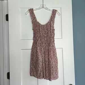 American Eagle pink floral skater dress